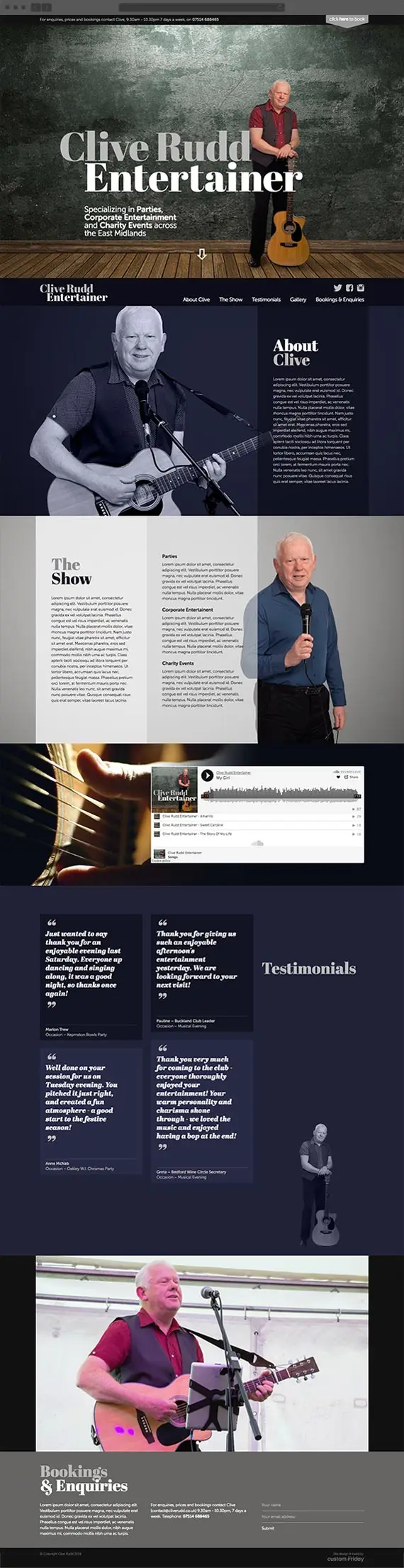 Clive Rudd Entertainer website