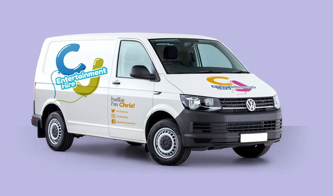 CJ Entertainment Hire identity vehicle livery