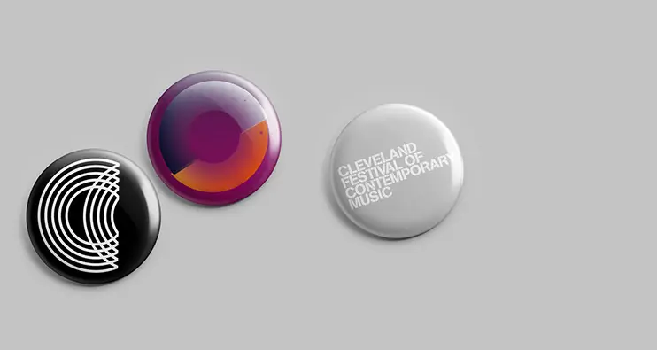 CFCM promotional pin badges