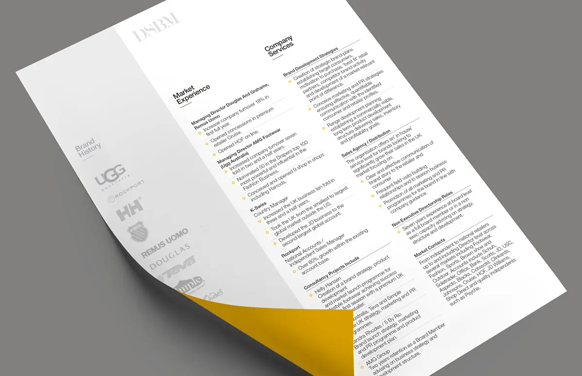 DSBM brand profile sheet